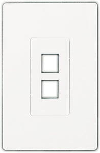 R.J. Enterprises - Screwless Snap-on Wall Plate 2 Port for Ethernet Keystone Jacks RJ-2013-S2 - R.J. Enterprises
