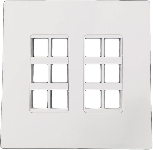 R.J. Enterprises - Screwless Snap-on Wallplate 2-Gang 12 Port RJ-2013B-S12 - R.J. Enterprises