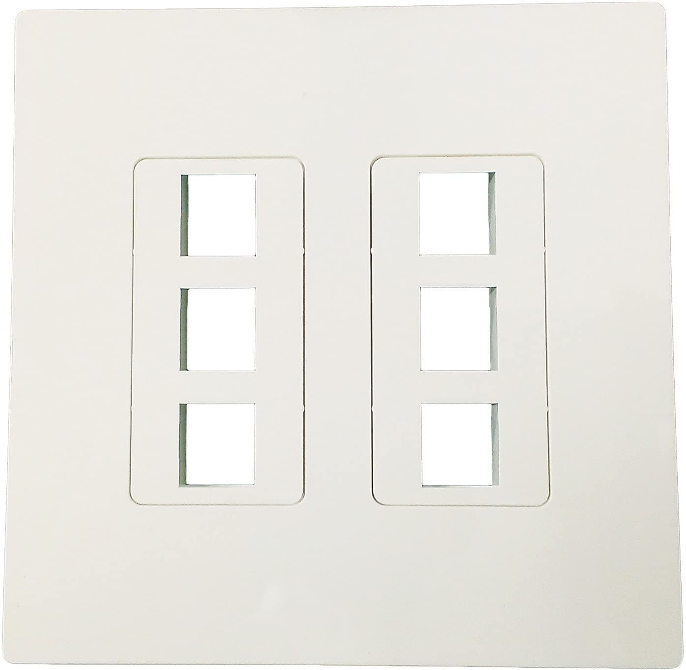 R.J. Enterprises - Screwless Snap-on Wallplate 2-Gang 6 Port RJ-2013B-S6 - R.J. Enterprises
