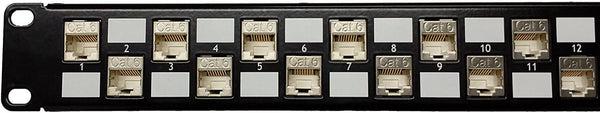 R.J. Enterprises - SDPP-24-C6S - Shielded Patch Panel, Cat6, 568A/B, Tool-Less, 24 Port - R.J. Enterprises