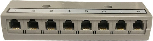R.J. Enterprises - Telco Harmonica Connector (Female), 8 RJ12 Ports (6P6C) RJ-800T-8(F) - R.J. Enterprises