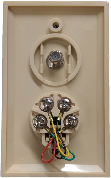 R.J. Enterprises Coaxial (TV) & RJ11 Wall Plate - R.J. Enterprises