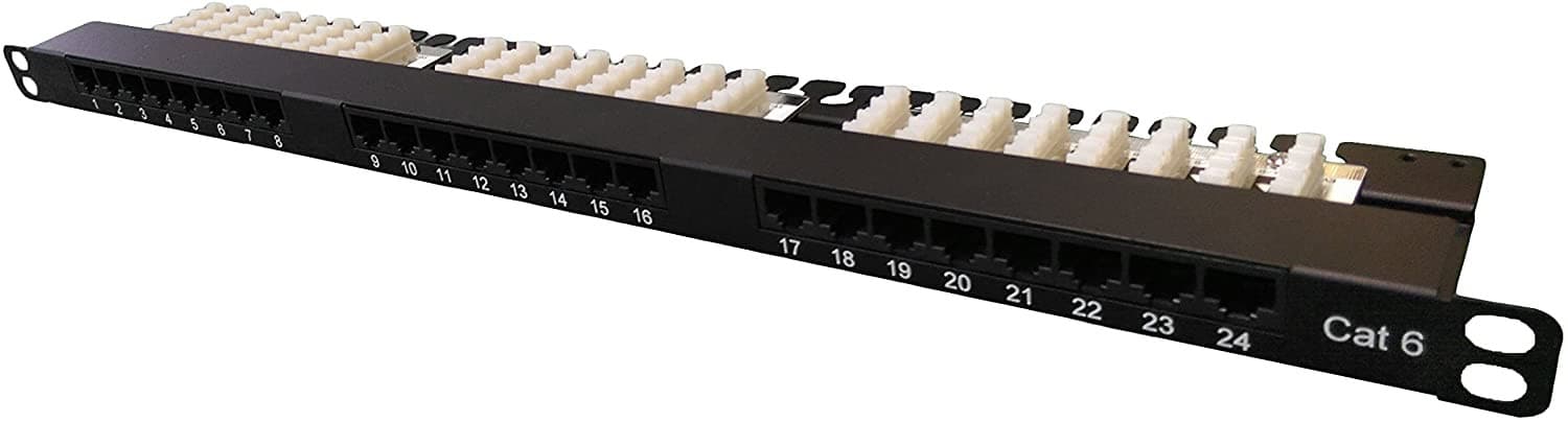R.J. Enterprises - High Density CAT6 Half-U (0.5U) Patch Panel, 24 Port-110-Data Center- Telecom Room - R.J. Enterprises