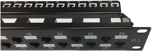 R.J. Enterprises - SDPP-24-C6 - Patch Panel, No Punch Down, Cat6, 568A/B, Tool-Less, 24 Port - R.J. Enterprises