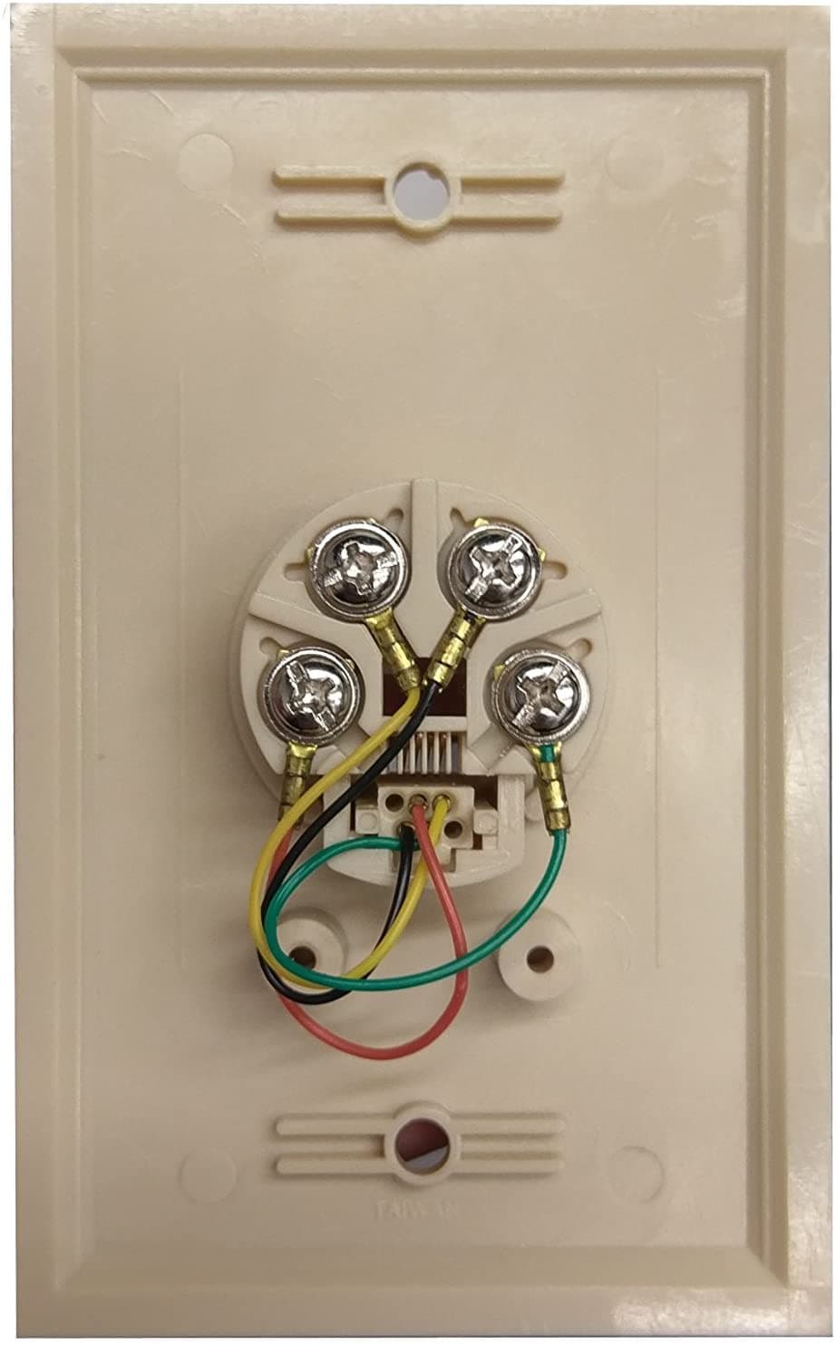 R.J. Enterprises - 216-4B Flush Mount Telephone Wall Jack (4 Conctact) (50/per bag) - R.J. Enterprises
