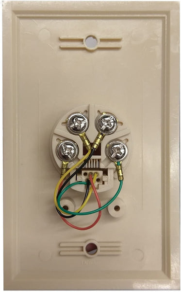 R.J. Enterprises - 216-4B Flush Mount Telephone Wall Jack (4 Conctact) (50/per bag) - R.J. Enterprises