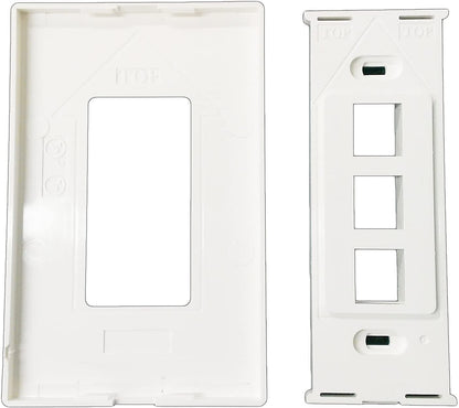 R.J. Enterprises - Screwless Snap-on Wall Plate 3 Port for Ethernet Keystone Jacks RJ-2013-S3 - R.J. Enterprises