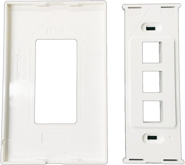 R.J. Enterprises - Screwless Snap-on Wall Plate 3 Port for Ethernet Keystone Jacks RJ-2013-S3 - R.J. Enterprises
