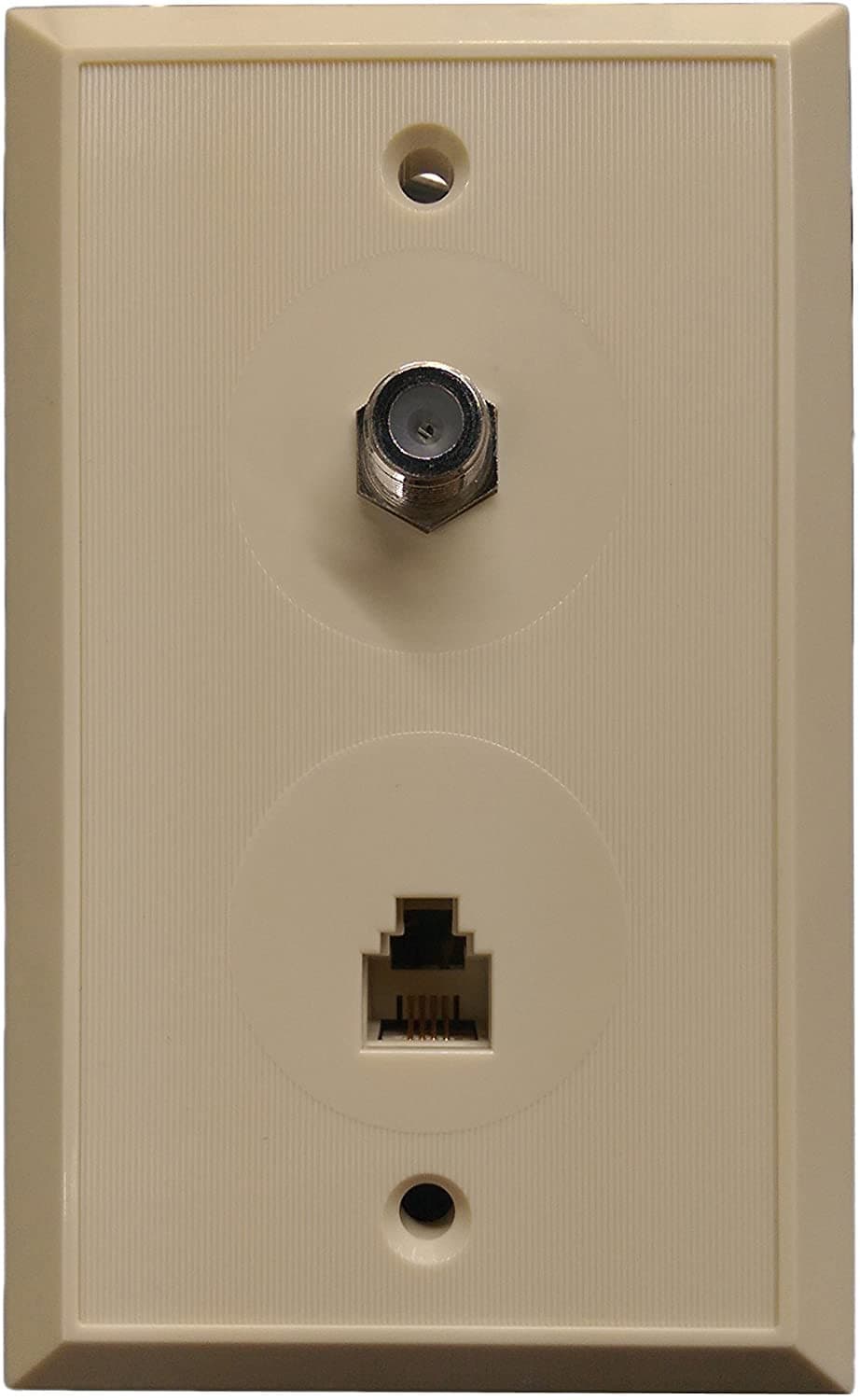 R.J. Enterprises Coaxial (TV) & RJ11 Wall Plate - R.J. Enterprises