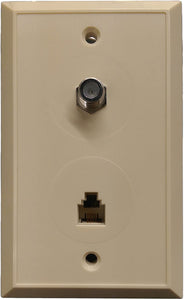 R.J. Enterprises Coaxial (TV) & RJ11 Wall Plate - R.J. Enterprises