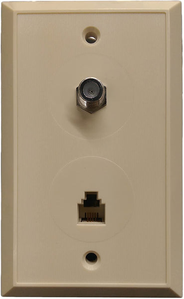 R.J. Enterprises Coaxial (TV) & RJ11 Wall Plate - R.J. Enterprises