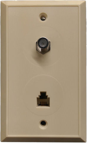 R.J. Enterprises Coaxial (TV) & RJ11 Wall Plate - R.J. Enterprises