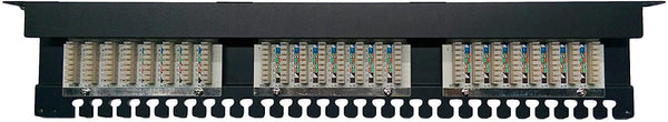 R.J. Enterprises - High Density CAT6 Half-U (0.5U) Patch Panel, 24 Port-110-Data Center- Telecom Room - R.J. Enterprises