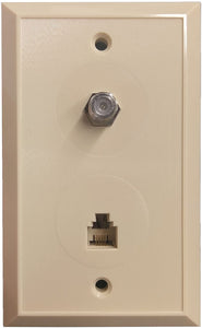 R.J. Enterprises - Wall Plate For TV & Phone (Coaxial-F81 and RJ11 connector) (10 piece/pack) - R.J. Enterprises