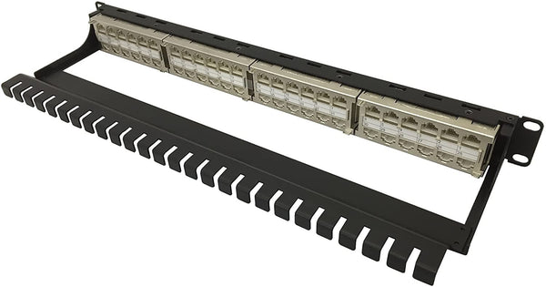 R.J. Enterprises - HDPP-C6-48S - Shielded High Density Patch Panel, 10 Gb, Tool-Less, 48 Port - R.J. Enterprises