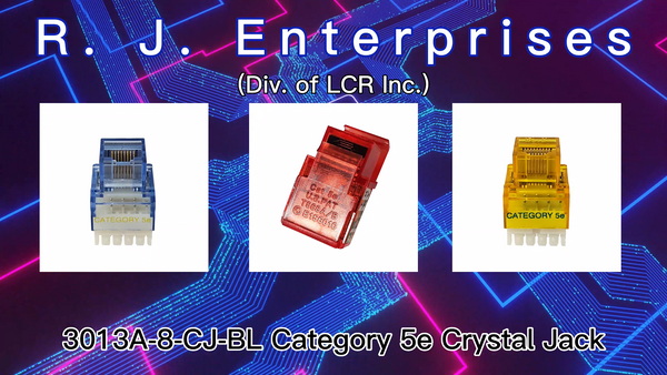 R.J. Enterprises 3013A-8-CJ-BU Category 5e Crystal Jack 180° Blue (Price per Bag of  25p) - R.J. Enterprises