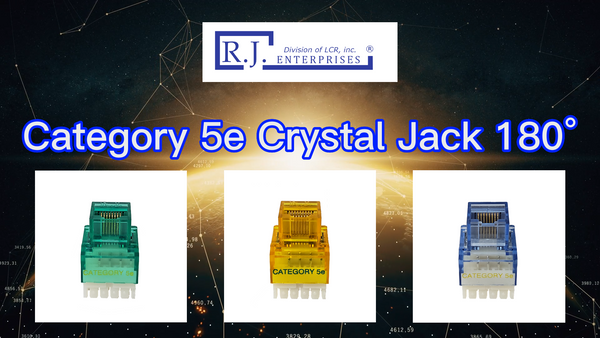 R.J. Enterprises (25-Pack) 3013A-8-CJ-YE Category 5e Crystal Jack 180° Yellow - R.J. Enterprises
