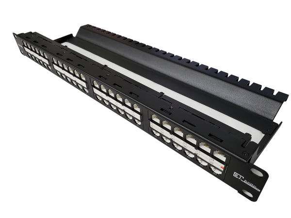 R.J. Enterprises - HDPP-C6-48 - High Density Patch Panel, 10 Gb, Cat6, Tool-less, 48 Port - R.J. Enterprises