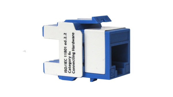RJ-EC-01 Ethernet coax Wall Plate, Cat6A Blue Keystone Jack (5 per order) - R.J. Enterprises