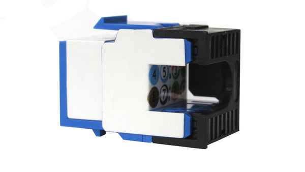 RJ-EC-01 Ethernet coax Wall Plate, Cat6A Blue Keystone Jack (5 per order) - R.J. Enterprises
