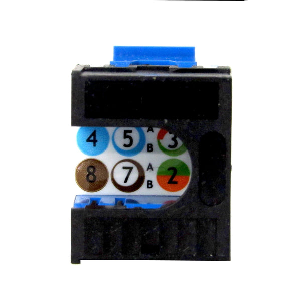 RJ-EC-01 Ethernet coax Wall Plate, Cat6A Blue Keystone Jack (5 per order) - R.J. Enterprises