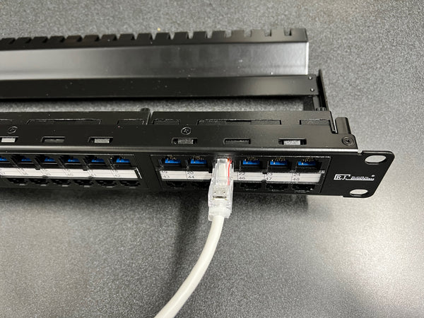 R.J. Enterprises - HDPP-C6-48 - High Density Patch Panel, 10 Gb, Cat6, Tool-less, 48 Port - R.J. Enterprises