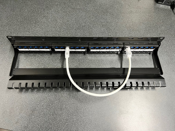 R.J. Enterprises - HDPP-C6-48 - High Density Patch Panel, 10 Gb, Cat6, Tool-less, 48 Port - R.J. Enterprises