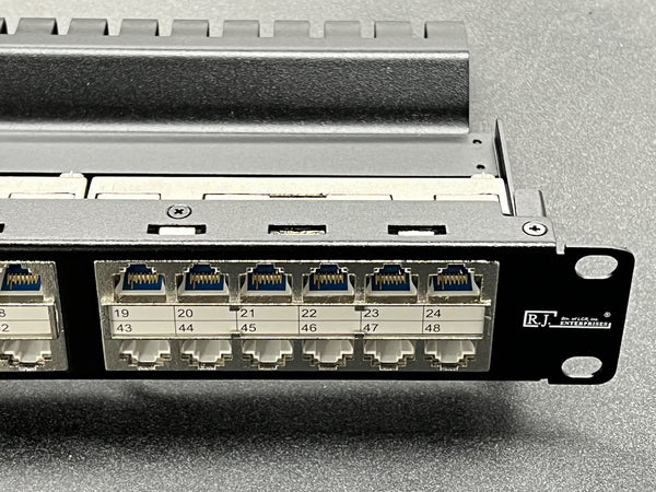 R.J. Enterprises - HDPP-48S-C6A - Shielded High Density Patch Panel, Cat6A 10Gb, Tool-Less, 48 Port - R.J. Enterprises