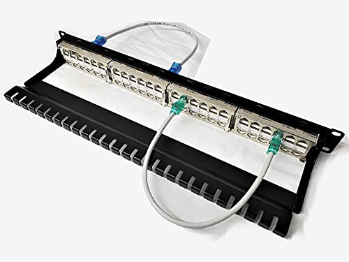 R.J. Enterprises - HDPP-48S-C6A - Shielded High Density Patch Panel, Cat6A 10Gb, Tool-Less, 48 Port - R.J. Enterprises