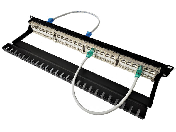 R.J. Enterprises - HDPP-C6-48S - Shielded High Density Patch Panel, 10 Gb, Tool-Less, 48 Port - R.J. Enterprises