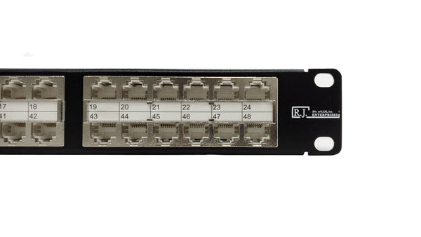 R.J. Enterprises - HDPP-C6-48S - Shielded High Density Patch Panel, 10 Gb, Tool-Less, 48 Port - R.J. Enterprises