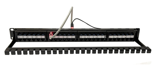 R.J. Enterprises - HDPP-48-C6A - High Density Patch Panel, 10 Gb, Tool-Less, 48 Port - R.J. Enterprises