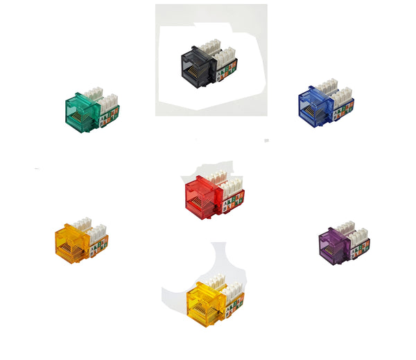 R.J. Enterprises 3013A-8-CJ-BL Category 5e Crystal Jack 90° Blue (Price per bag of 10p) - R.J. Enterprises