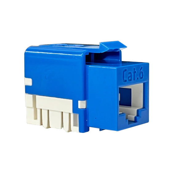 RJ-EC-04 Ethernet coax Wall Plate, Cat6 Blue Keystone Jack (5 per order) - R.J. Enterprises